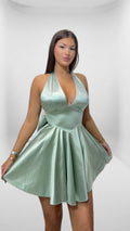 Satin bow dres